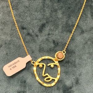 18K Gold I’ve Sterling Silver with Labradorite.